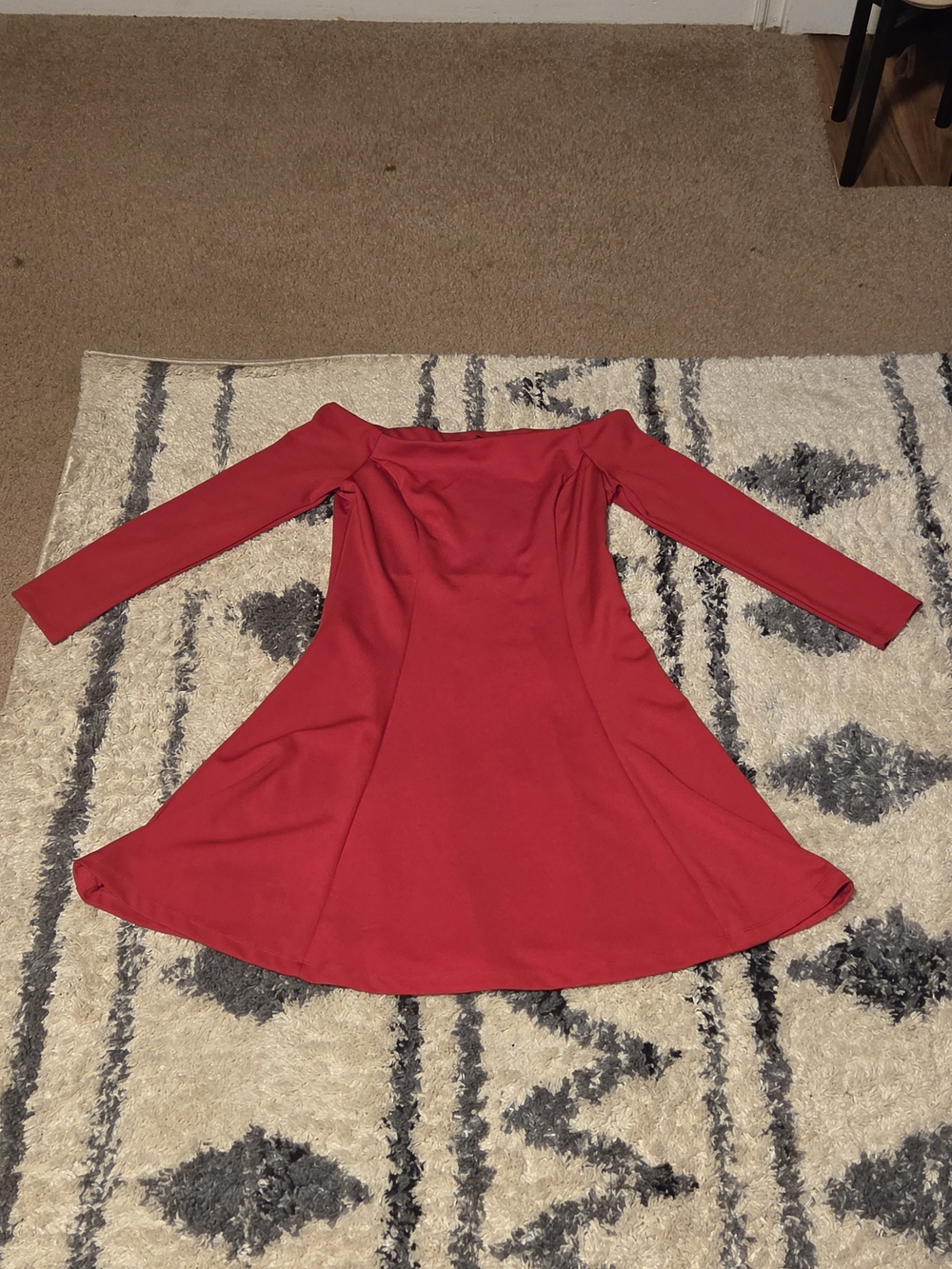 Women's Red Off-Shoulder Swing Dress